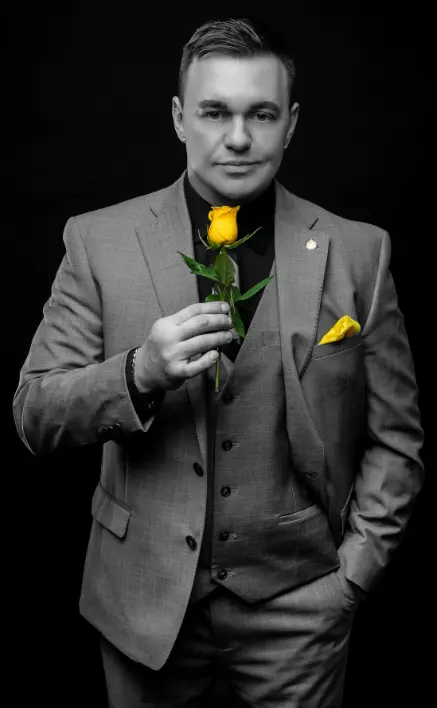 vitaliy with the yellow rose black